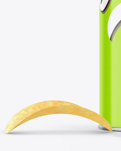 Glossy Snack Tube w/ Chips Mockup