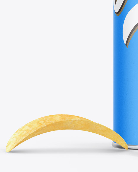 Paper Snack Tube w/ Chips Mockup