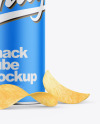 Paper Snack Tube w/ Chips Mockup