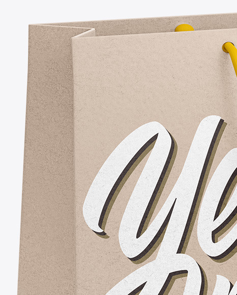 Kraft Bag Mockup - Half Side View