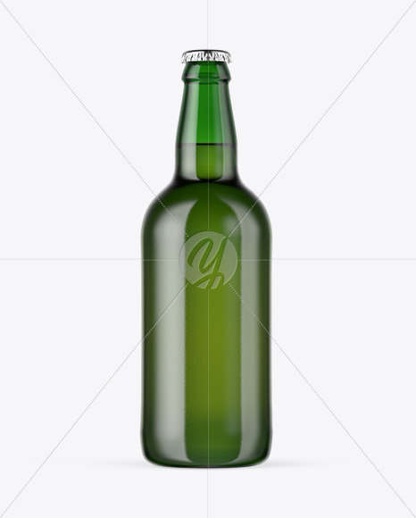 Green Glass Beer Bottle Mockup