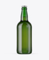 Green Glass Beer Bottle Mockup