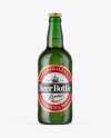 Green Glass Beer Bottle Mockup