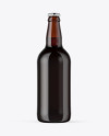 Amber Glass Bottle With Red Ale Mockup