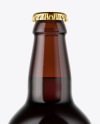 Amber Glass Bottle With Red Ale Mockup