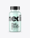 Frosted Glass Bottle With Pills Mockup