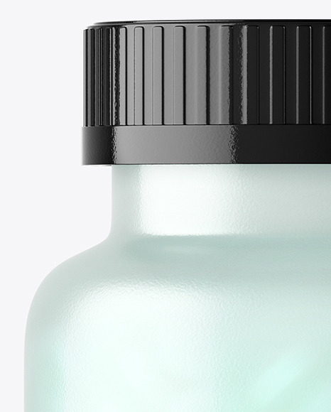 Frosted Glass Bottle With Pills Mockup