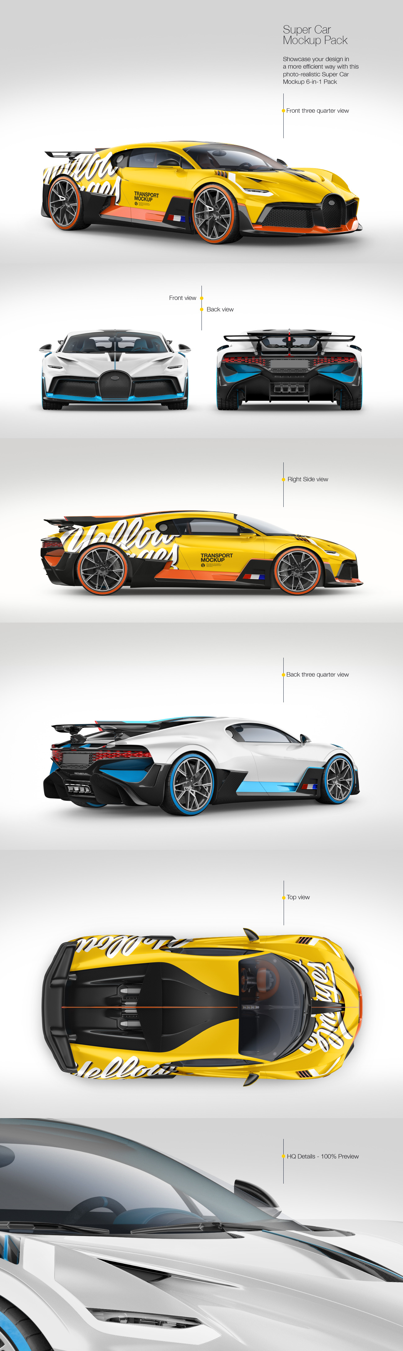 Super Car Mockup Pack Super Car Mockup Pack