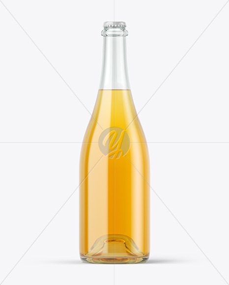 Clear Glass Lager Beer Bottle Mockup