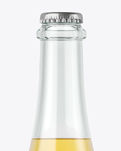 Clear Glass Lager Beer Bottle Mockup