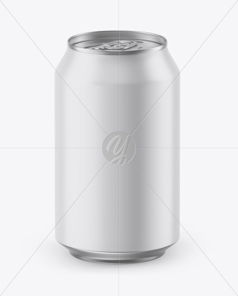 Metallic Drink Can w/ Matte Finish Mockup