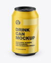 Metallic Drink Can w/ Matte Finish Mockup