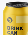 Metallic Drink Can w/ Matte Finish Mockup