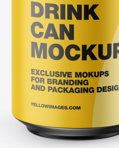 Metallic Drink Can w/ Matte Finish Mockup