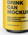 Metallic Drink Can w/ Matte Finish Mockup