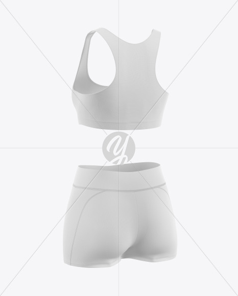 Women&#039;s Fitness Kit Mockup - Back Halfside View