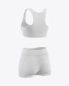 Women's Fitness Kit Mockup - Back Halfside View