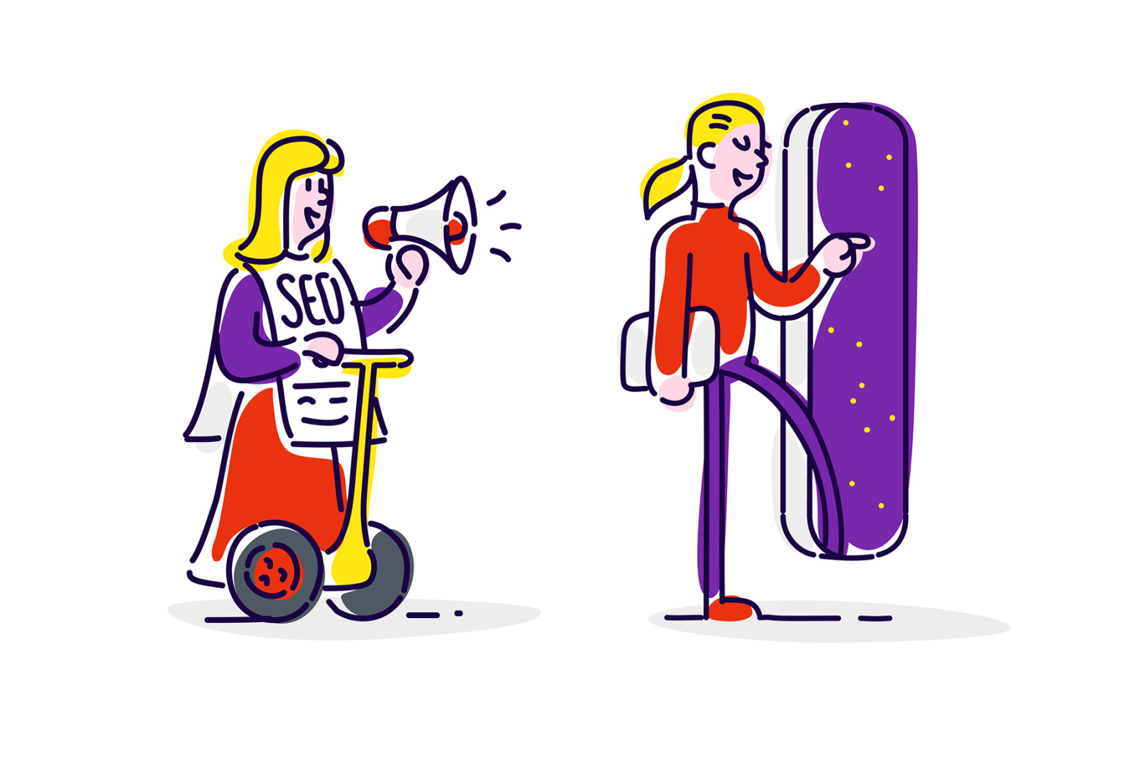 Illustrations of IT developers. Icons and avatars. Illustrations of IT developers. Icons and avatars.
