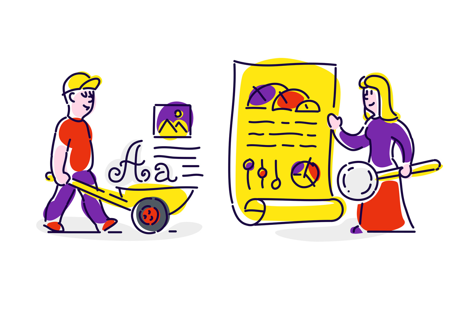 Illustrations of IT developers. Icons and avatars. Illustrations of IT developers. Icons and avatars.