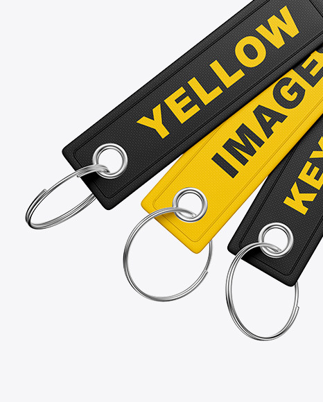 Three Keychains Mockup