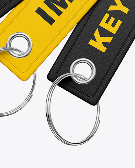 Three Keychains Mockup