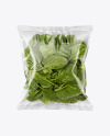 Plastic Bag With Spinach Mockup