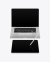 MacBook Pro 16" And iPad Pro 12.9" Front View Mockup