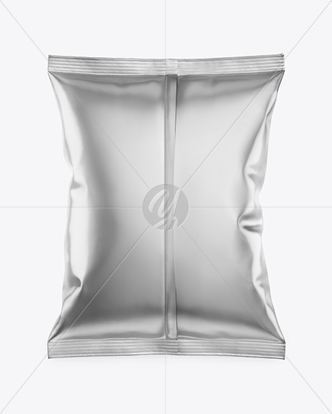 Matte Metallic Snack Package Mockup - Back View