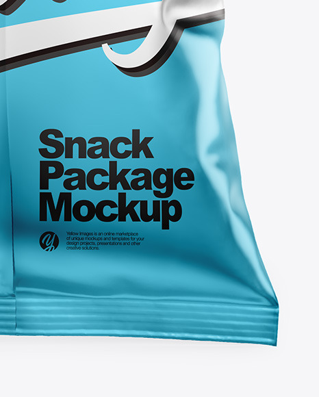 Matte Metallic Snack Package Mockup - Back View