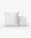 Three Square Pillows Mockup