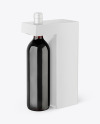 Green Glass Red Wine Bottle with Box Mockup