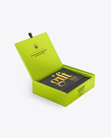 Opened Metallized Box Mockup