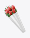 Flower Bouquet in Paper Wrap Mockup