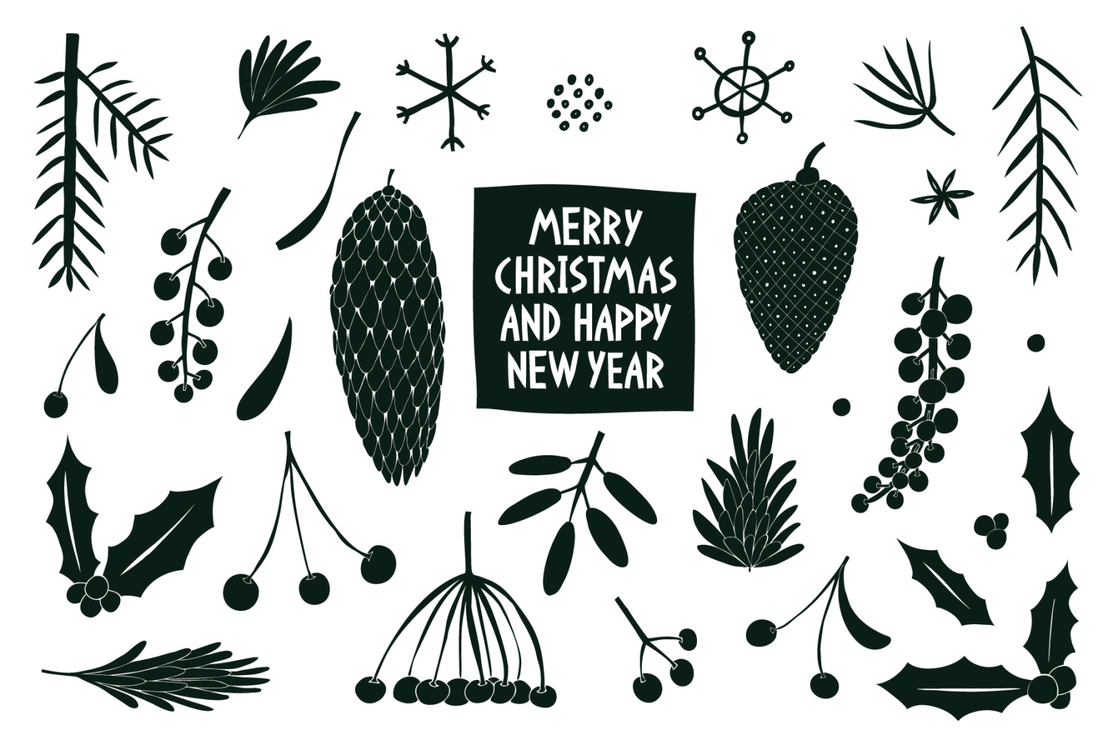 Christmas Plants Vector Collection Christmas Plants Vector Collection