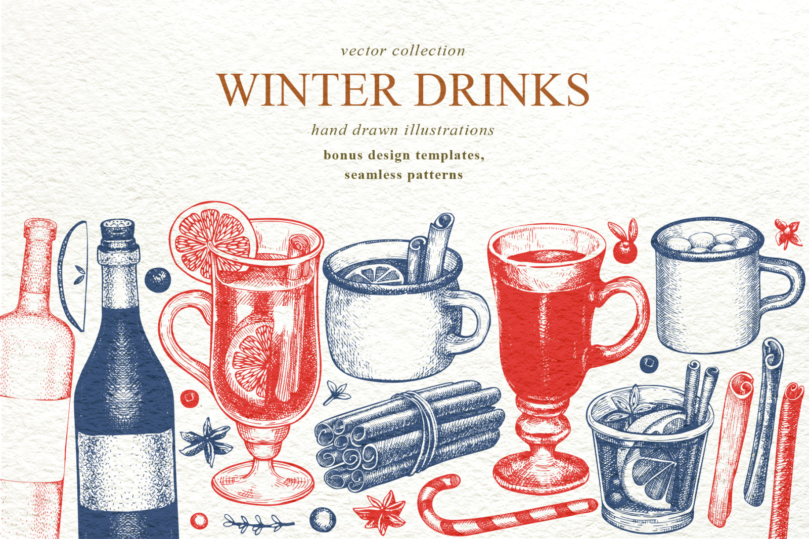 Winter Drinks Vector Collection