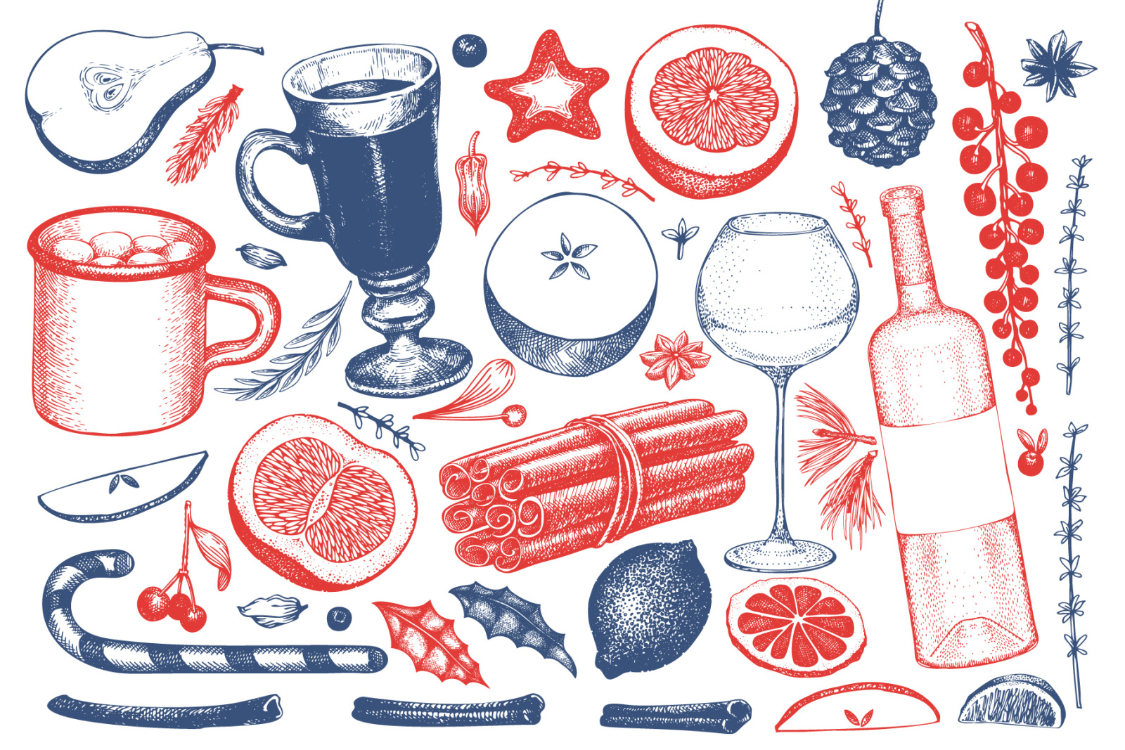 Winter Drinks Vector Collection Winter Drinks Vector Collection