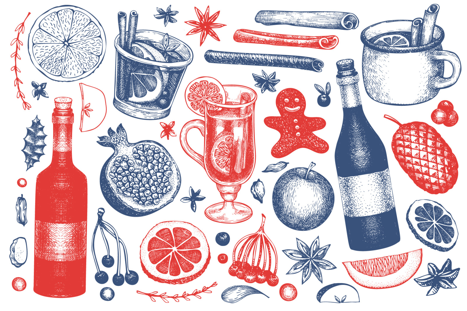 Winter Drinks Vector Collection Winter Drinks Vector Collection