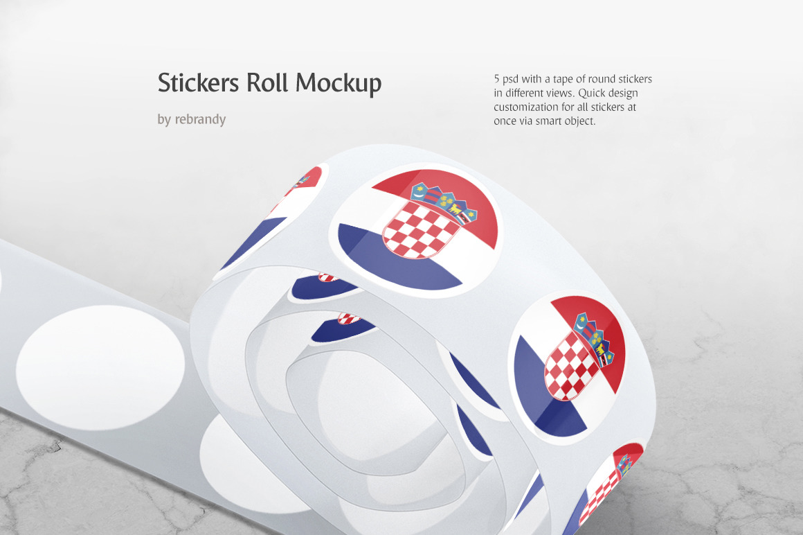 Stickers Roll Mockup Stickers Roll Mockup