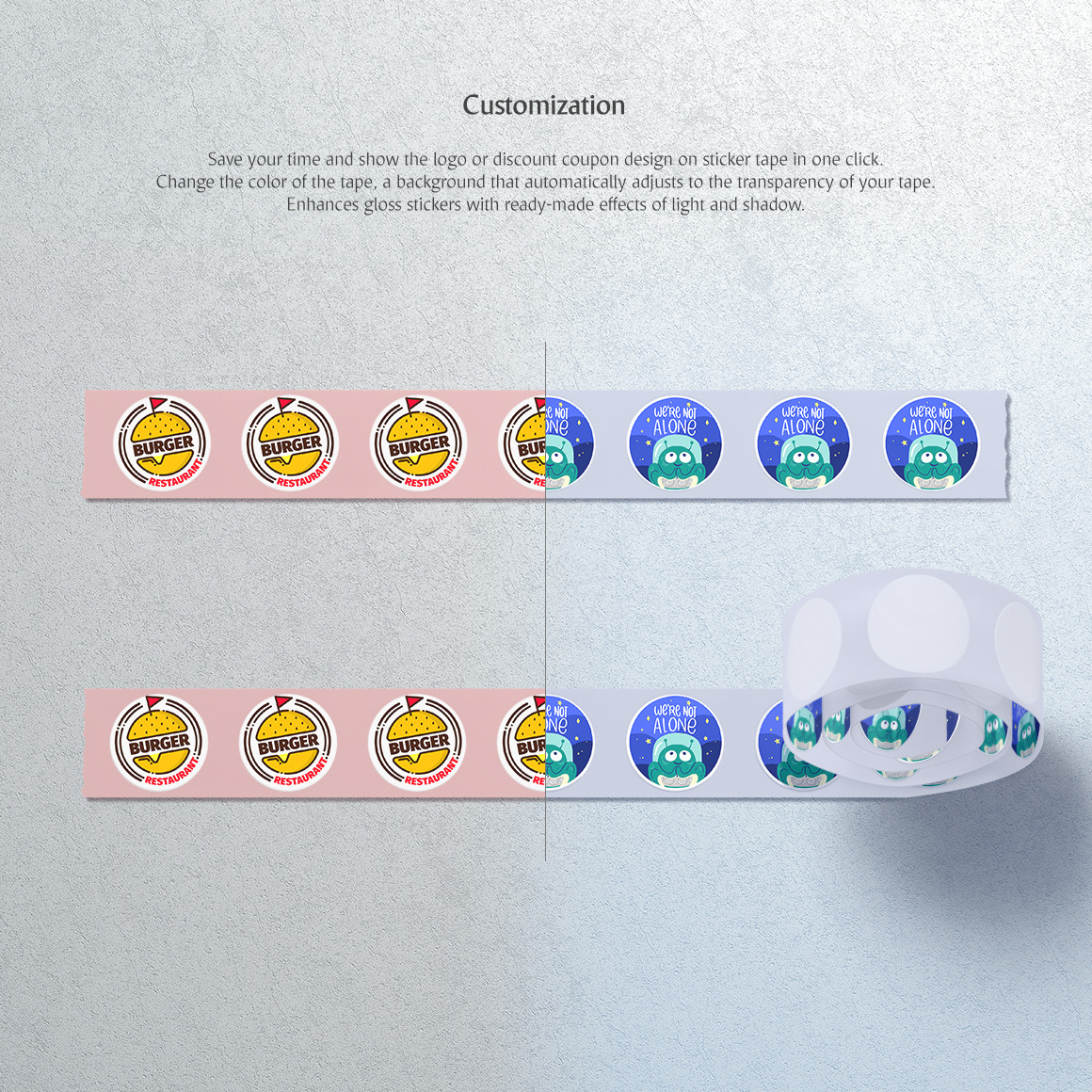 Stickers Roll Mockup Stickers Roll Mockup