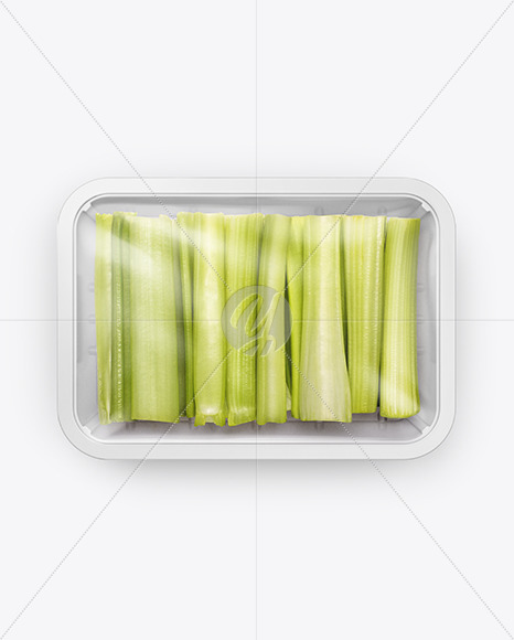 Plastic Tray With Celery Mockup