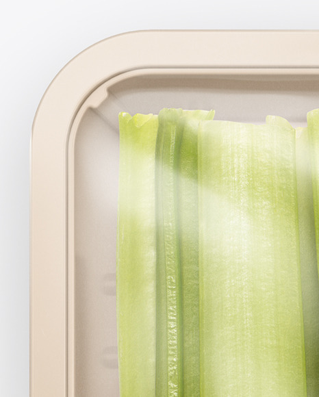 Plastic Tray With Celery Mockup