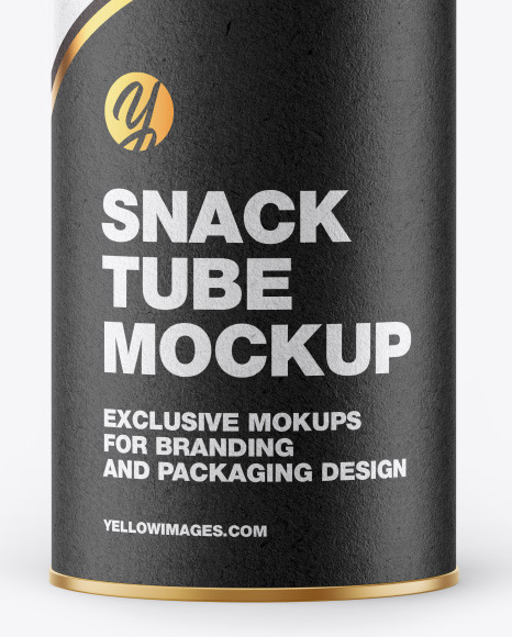 Kraft Snack Tube w/ Chips & Transparent Cap Mockup