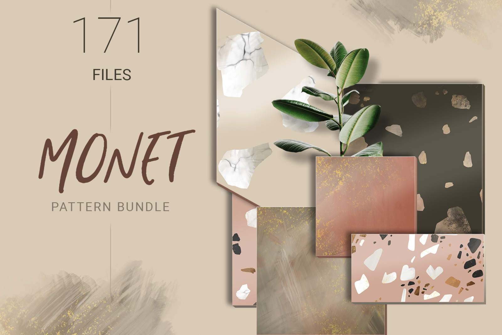Minimalistic Terrazzo Seamless Pattern Bundle Minimalistic Terrazzo Seamless Pattern Bundle