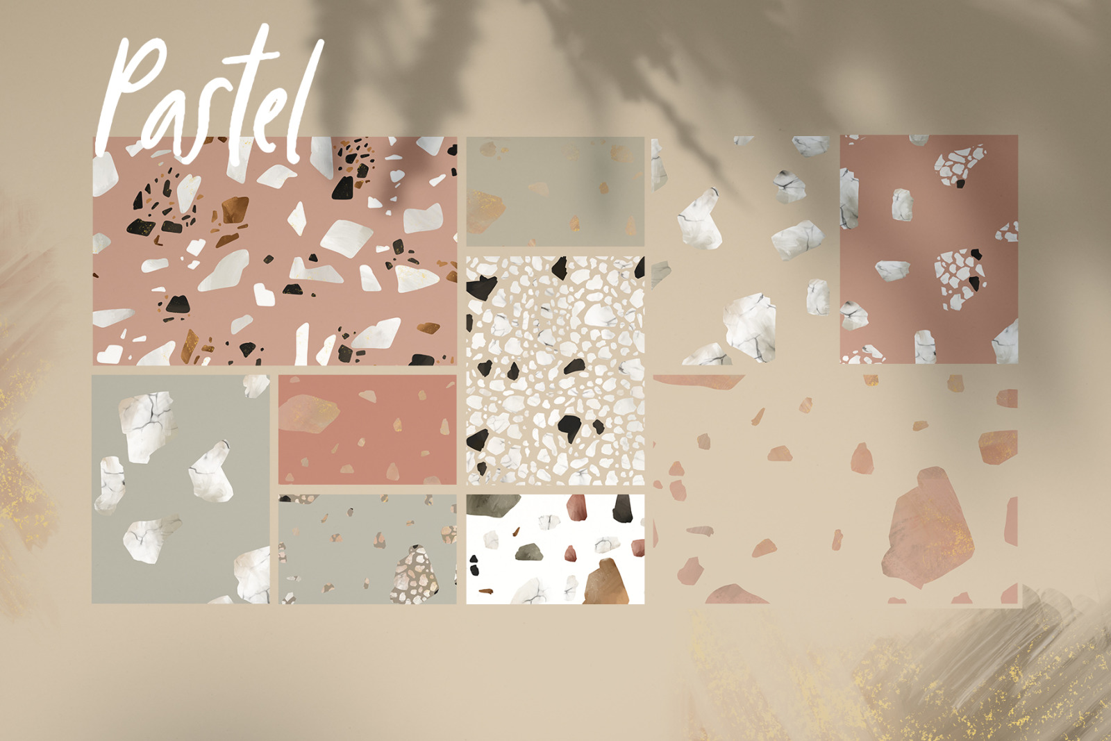 Minimalistic Terrazzo Seamless Pattern Bundle