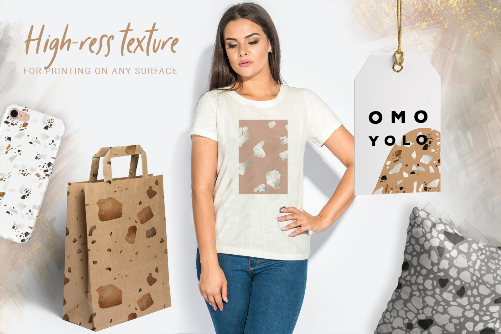 Minimalistic Terrazzo Seamless Pattern Bundle Minimalistic Terrazzo Seamless Pattern Bundle