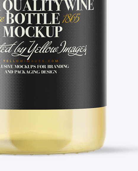 Clear Glass White Wine Bottle Mockup