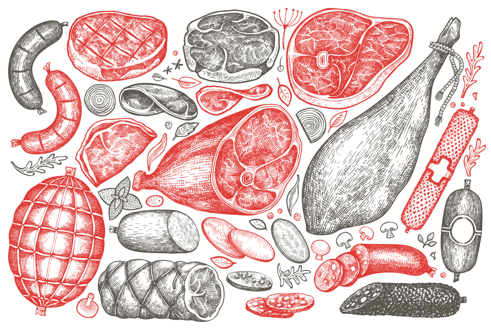 Butcher Shop Vector Collection Butcher Shop Vector Collection