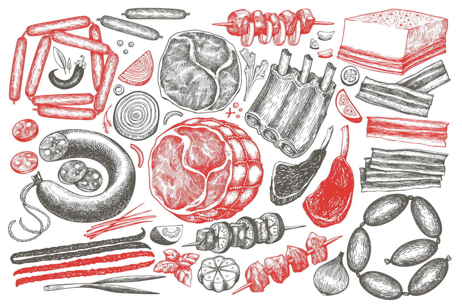 Butcher Shop Vector Collection Butcher Shop Vector Collection