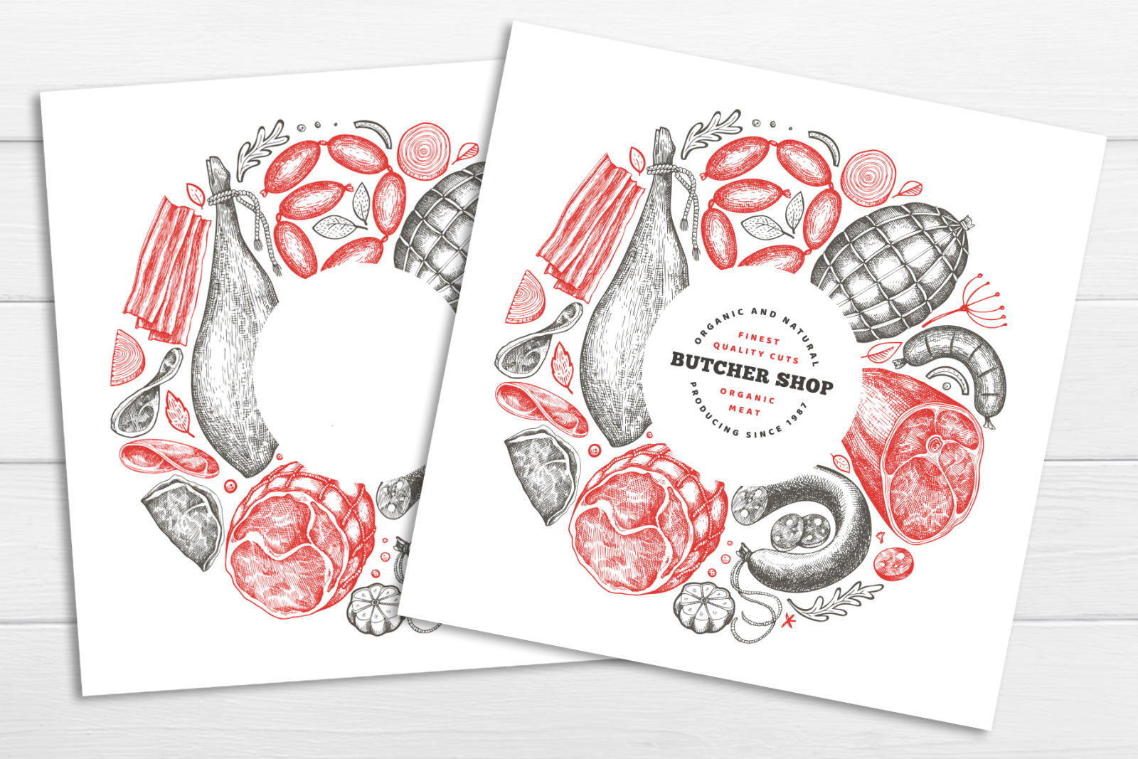Butcher Shop Vector Collection Butcher Shop Vector Collection