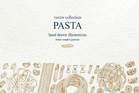 Pasta Vector Collection - Seamless patterns